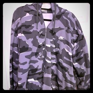 4XLT MENS GRAY/WHITE CAMO SWEATSHIRT